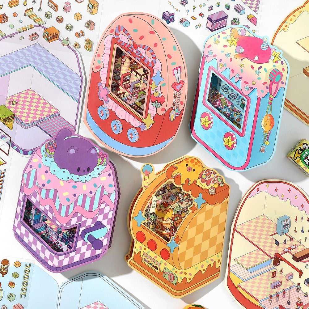 PET Third Series Scenery Die-Cut Stickers