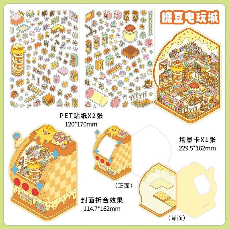 PET Third Series Scenery Die-Cut Stickers
