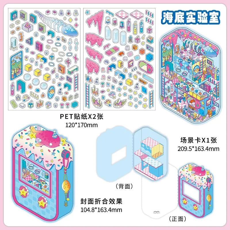 PET Third Series Scenery Die-Cut Stickers